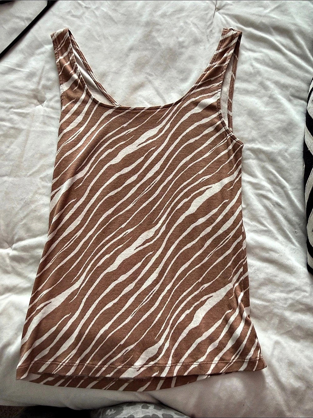A New Day Animal Print Tank Top in Brown & White Size Large